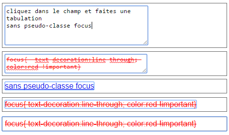 copie d'&eacute;cran de l'affichage de la propri&eacute;t&eacute; css focus
