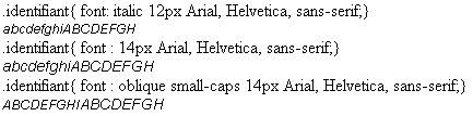copie d'&eacute;cran de l'affichage de la propri&eacute;t&eacute; css font