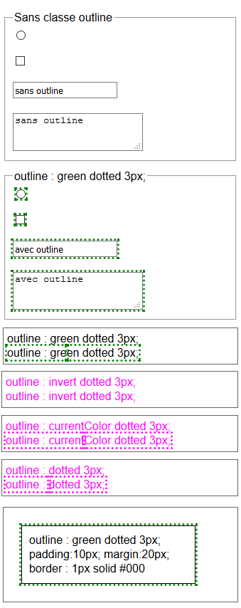 copie d'&eacute;cran de l'affichage de la propri&eacute;t&eacute; css outline