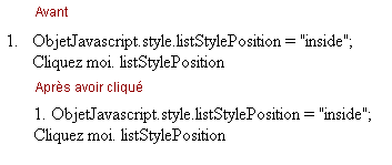 copie d'&eacute;cran de l'affichage de la propri&eacute;t&eacute; css listStylePosition