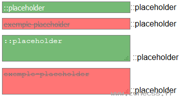 copie d'écran de l'affichage du sélecteur CSS ::-moz-placeholder