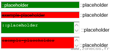 copie d'écran de l'affichage du sélecteur CSS :-ms-input-placeholder