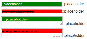 copie d'écran de l'affichage du sélecteur CSS ::placeholder