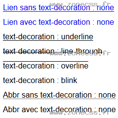 copie d'écran de l'affichage de la propriété CSS text-decoration