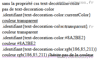 copie d'écran de l'affichage de la propriété CSS text-decoration-color