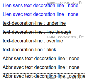 copie d'écran de l'affichage de la propriété CSS text-decoration-line