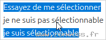 Texte non sélectionnable en Css