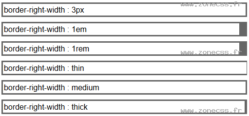 copie d'écran de l'affichage de la propriété CSS border-right-width