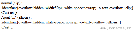 copie d'écran de l'affichage de la propriété CSS -o-text-overflow