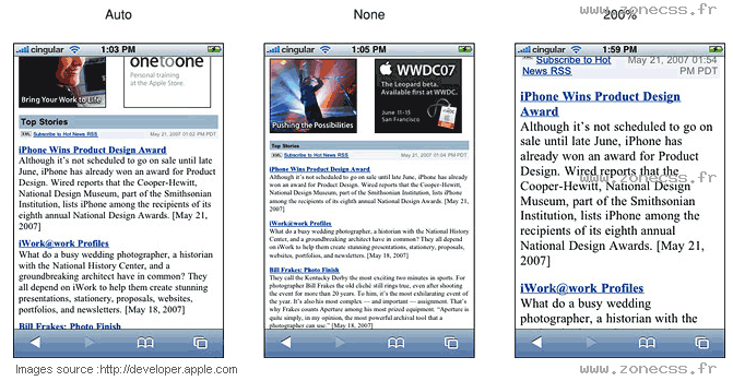 copie d'écran de l'affichage de la propriété CSS -webkit-text-size-adjust