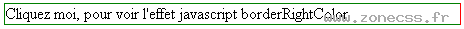 copie d'écran de l'affichage de la propriété JS / CSS borderRightColor