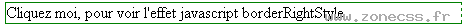copie d'écran de l'affichage de la propriété JS / CSS borderRightStyle