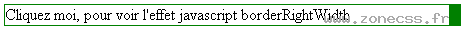 copie d'écran de l'affichage de la propriété JS / CSS borderRightWidth
