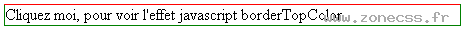 copie d'écran de l'affichage de la propriété JS / CSS borderTopColor